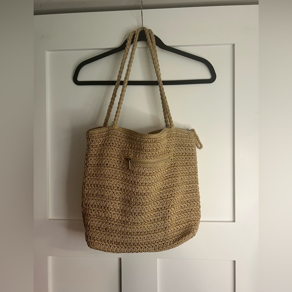 The Sak Tan Crochet Tote Bag